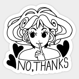 Cute Design „No, Thanks“ | Kawaii Handmade Illustration | By Atelier Serakara Sticker